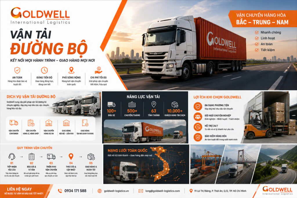 Dịch vụ vận tải đường bộ - Goldwell Logistics